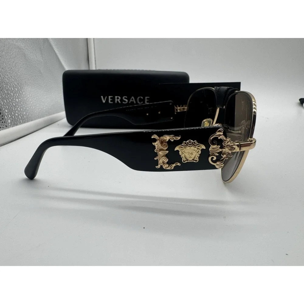 Versace VE2150Q Gold/Light Brown‎ Mirror/Dark Gold Sunglasses
